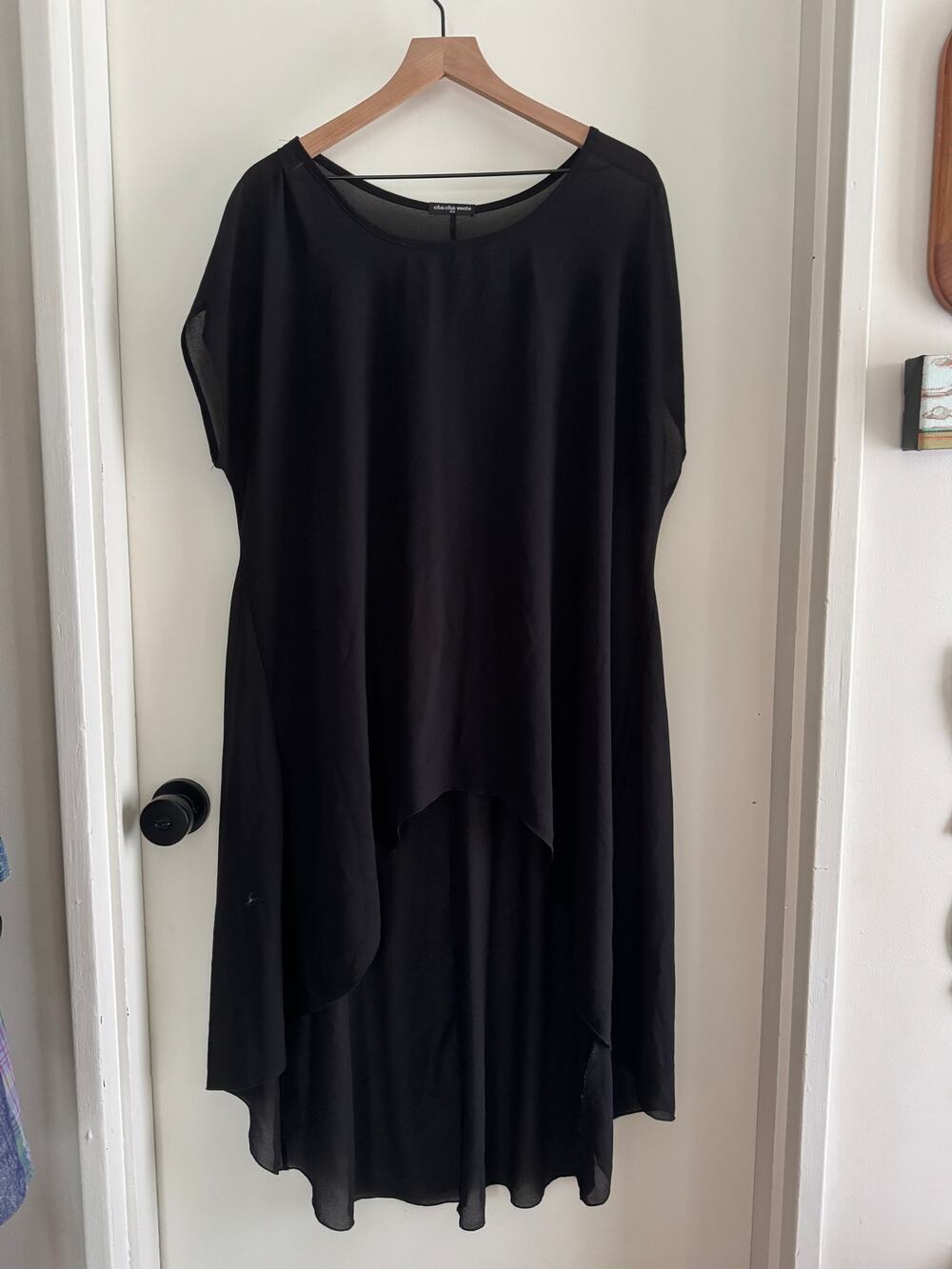 CHA CHA VENTE black sheer high love short sleeve dress - 2x
